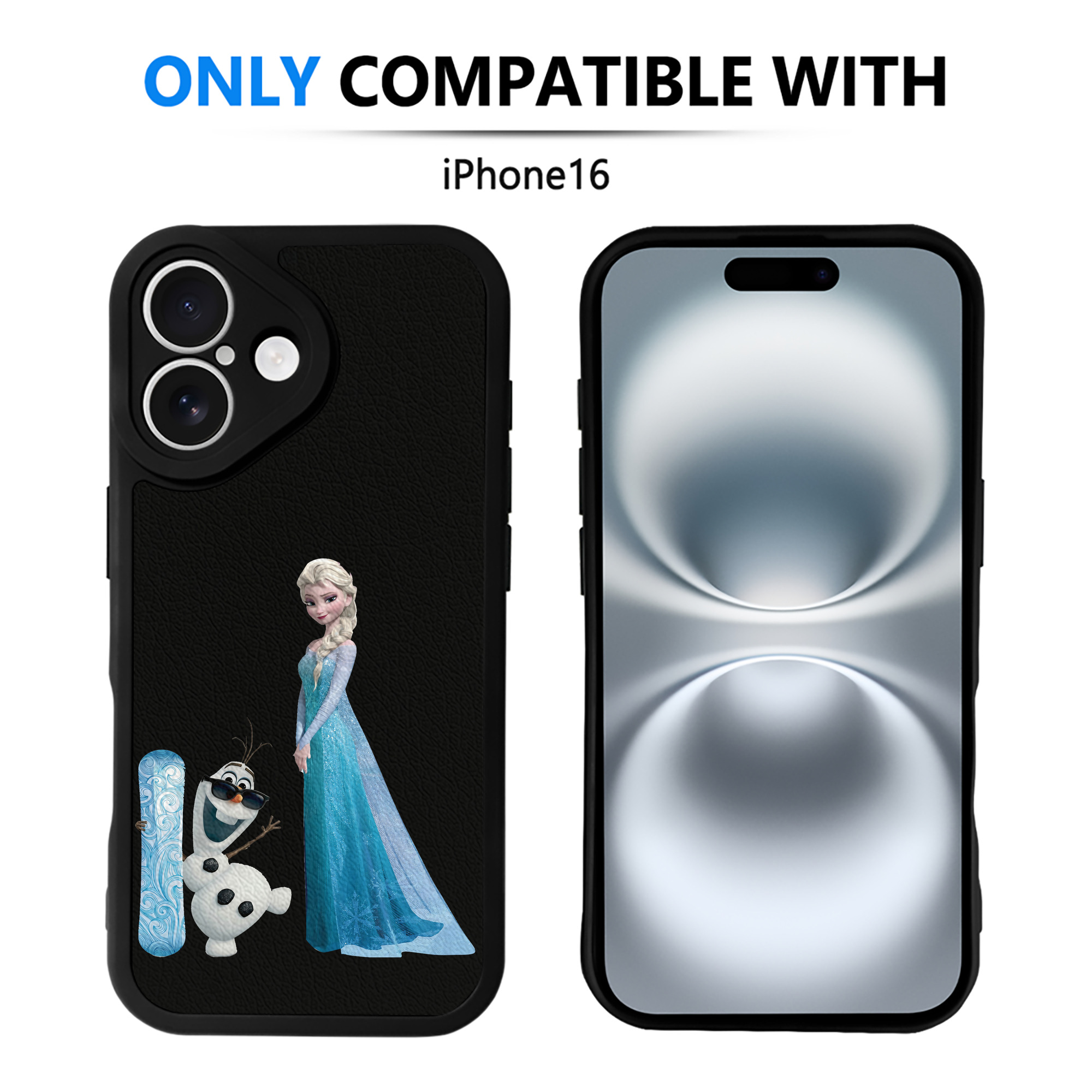（画像用） アナと雪の女王 アンナ エルサ Frozen Anna Elsa 【iPhone 16シリーズ対応】シリコンスマホケース（レザー調） 材質：シリコン